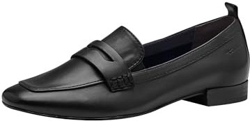 Tamaris COMFORT Damen Slipper aus Leder mit Blockabsatz, Schwarz (Black), 43 EU