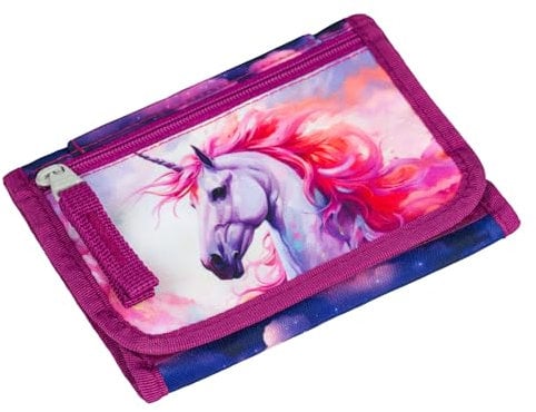 Baagl Brustbeutel Kinder - Geldbörse für Mädchen - Geldbeutel, Mini Portemonnaie, Kleingeld Münzbörse (Königliche Einhorn)