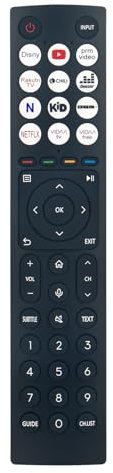 AULCMEET ERF3D86 ERF3D86H Neu Replace Voice Remote passend für fit for Hisense 4K ULED Smart TV 55U8HQ 65U7HQ 55A85H 75U8HQ 65U8HQ 55U8HQ T313161 48A85H 65A9H 55U7HQ 65A85H ERF3D86H