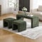 chairus 3er Set Sitzbank Polsterbank mit Sitzhocker für Wohnzimmer Kordsamt Schuhbank für Eingang Bettbank Fußhocker für Schlafzimmer (Grün)