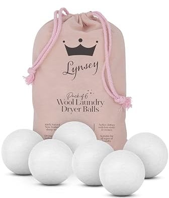 Swan SWLC9000QOCN TVs Queen of Clean 6 Natural Wool Dryer Balls in a Drawstring Bag, 100% natural, Made from Hypoallergenic Humanely Sheared Sheep’s Wool, Long-Lasting