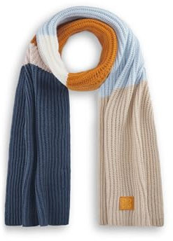 CODELLO Damen Schal Strickschal mit bunten Streifen (blau)