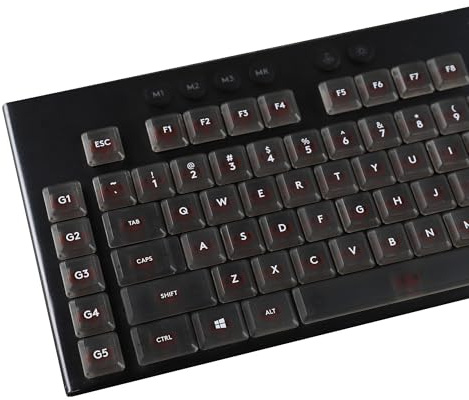 YMDK Solide schwarze Farbe, weiße Schrift, Einfachheit, PC-Material mattiert, flaches Profil, durchscheinende Tastenkappe, kompatibel mit Logi G813 G815 G913 G915 tkl mechanische Tastatur