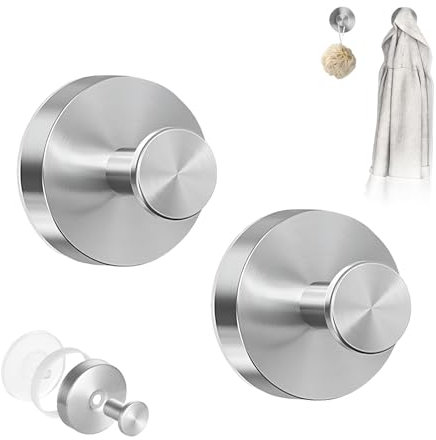 Yistoi 2 Piezas Gancho Ventosa, Colgador Toalla Baño, Ventosa Accesorios Baño sin Taladro, Gancho Ventosa Fuerte, Gancho Ventosa Baño, para Baño Pared Cocina Vidrio Espejo Azulejo Ganchos