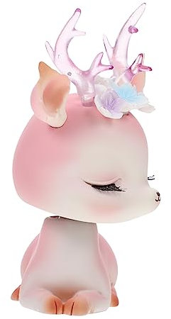 PRETYZOOM Wackelnde Harz-rehfigur Cartoon Bobblehead Deerlet Auto Deko Ornament Niedlich Kreative Inneneinrichtung Geschenk