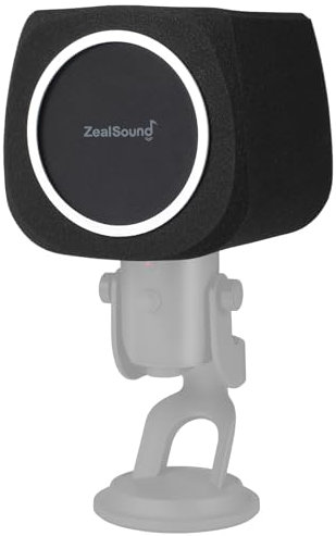 ZealSound Microphone Pop Filter for Blue Yeti/NanoAM8/SoloCast,Professoan Big Mic Foam Cover,Windscreen Pop Shield for Microphone Cover Protector for Recording Studios Noise Reducing,Black+Blue Filter