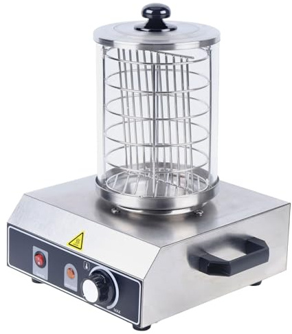 Hot Dog Gerät 350W aus Edelstahl 260 x 280 x 355 mm Wurstkocher Würstchenwärmer Hot Dog Maker, Gerät Wurstwärmer
