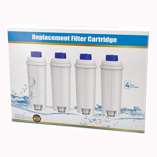Water filter for De'Longhi fully automatic coffee machines, optimises coffee quality and protects against limescale, pack of 4
