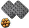 Mini -Muffinpfanne, 2pcs Nicht -Stall -Kohlenstoffstahl -Cupcake -Pfannen, 24 Tassen kleiner Muffin Zinn Schnellfreisetz