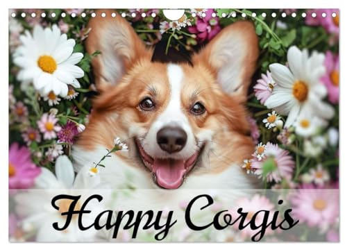 Happy Corgis (Wandkalender 2026 DIN A4 quer), CALVENDO Monatskalender: Ein Jahr voller niedlicher Corgi-Momente (CALVENDO Tiere)