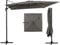 COSTWAY Ombrellone da Giardino 300 cm, Ombrellone Quadrato da Esterno con Rotazione a 360°, Inclinazione Regolabile, Base a Croce, 8 Stecche (Grigio+Nero, 300 x 300 x 255 cm)