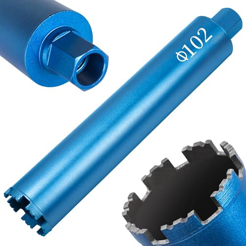 Couronne de Forage Diamantée Ø102 mm,1 ¼ UNC,Longueur Disponible 400 mm,Scie Cloche Diamant avec Segments Soudés au Laser,Foret Diamant pour Carotteuse pour Béton,Maçonnerie,Pierre,Granit