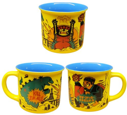 Attack on Tokyo Tasse – Kaiju Monster Kaffeetasse im Comic-Stil, 375 ml Keramik, Lustiges Geschenk für Anime- & Monster-Fans, spülmaschinenfest & mikrowellengeeignet