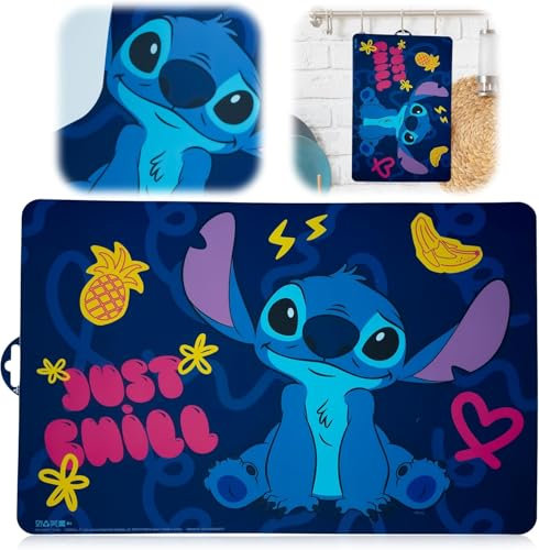 Disney Stitch Placemat for Kids, Cute Dining Mat with Vibrant Design, Reusable and Easy to Wipe Clean, Non-Slip Toddler Table Mat, 41.5cm Mealtime Placemat Kids