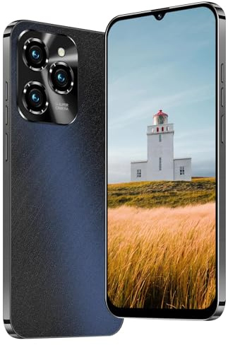 JoyHandy 4G Mobiltelefon, 6,3 Zoll HD-Bildschirm, 32 GB ROM (256 GB Erweiterung), Android 12.0 OS, Face ID/GPS/WiFi/OTG/Dual-SIM Smartphone (Hot40Pro-Black)