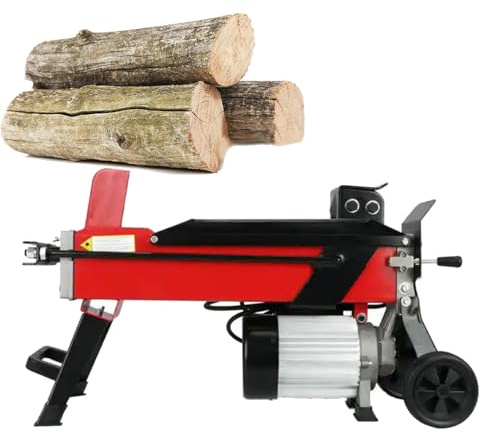 Electric Log Splitter - 8 Ton Hydraulic Wood Splitting Machine for Firewood, Foot Switch & Cross Head, Splits Logs Up to 520mm