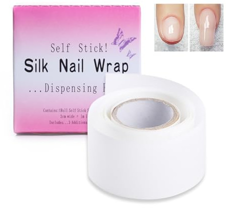 Fiberglass Silk Nail Wrap Self Adhesive - 1 Roll Nail Repair Tool for Broken Natural Nails - Strengthen & Protect Damaged Nail Tips - Silk Wrap for Nails Reinforce Extensions Protector