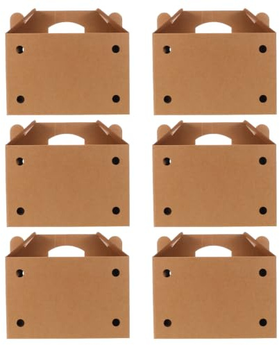 CVUTOVO 6PCS Poultry Shipping Cardboard Box - Portable Ventilation Pet Travel Carrier for Pullets, Pigeons, Canaries, Reptiles and Small Pet Transportation 12.2x8x5.1''