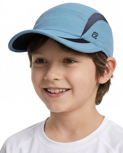 GADIEMKENSD Quick Dry Sport Cap, UPF50+, Water-Repellent for Kids | Breathable Mesh, Packable, Anti- Glare,
