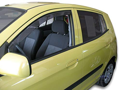 J&J AUTOMOTIVE | Windabweiser Passend Für Picanto 2004-2010, Heko Regenabweiser, Getönt, Set 2-Teilig, Vorne, Aerodynamisch
