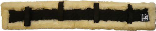 Engel Reitsport | Brustblatt Unterlage aus Lammfell (Fahrsport) Stoff schwarz Fell med. Grösse 100x14cm (Brubla)