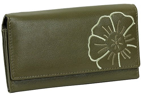 Branco Damen Leder Geldbörse Grün/Oliv