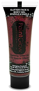 PaintGlow, Glitter Face & Body Gels, Red, 14ml