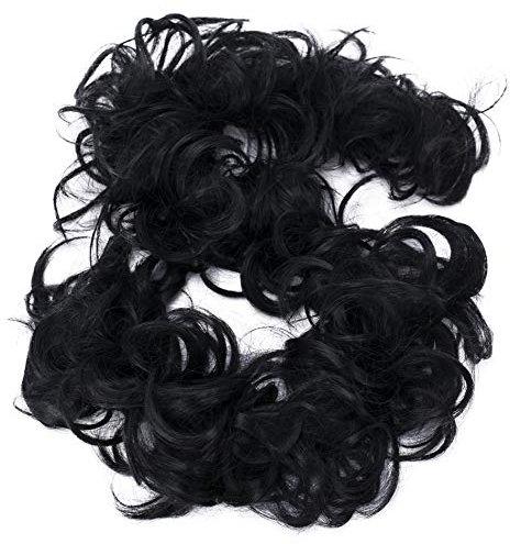 CAISHA XXL Haarteil Haargummi Hochsteckfrisuren Voluminös Gelockt Unordentlich Dutt Schwarz HW6
