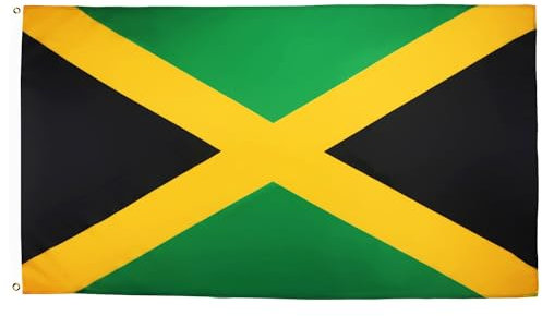 BANDERA de JAMAICA 90x60cm - BANDERA JAMAICANA 60 x 90 cm poliéster ligero - AZ FLAG
