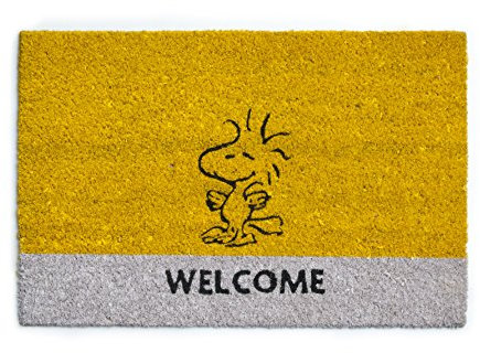 Excelsa Peanuts Zerbino Ingresso Woodstock, Fibra di Cocco, Giallo, 40 x 60 cm