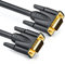 deleyCON 5m VGA Kabel 15-polig - S-VGA Monitorkabel D-Sub-Stecker 1080p Full HD 3-fach geschirmt Knickschutz vergoldete Kontakte - Schwarz