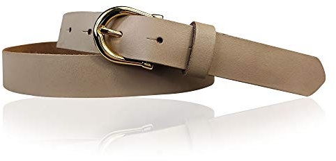 FRONHOFER Damengürtel Leder 2,2 cm, Hufeisenschnalle vergoldet