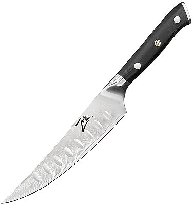 Zelite Infinity Coltello da Cucina per Disosso da 15 cm - Serie Alpha-Royal - Acciaio Damasco Giappone-se AUS-10 a 67 strati – Coltello Giapponese con Affilatura a Rasoio con Lama Curva