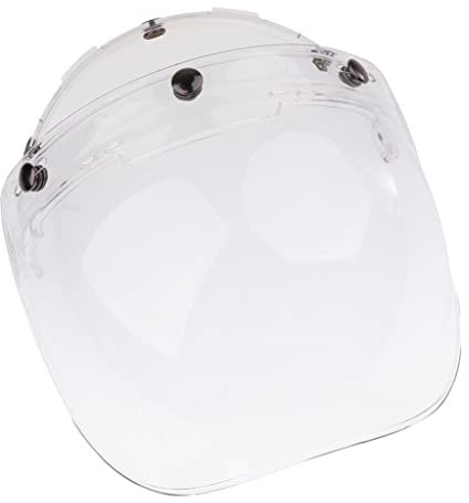 Visiera Casco Motocicletta Stile Bolla Bubble 3 Snap Bottoni Paravento per Bonanza Biltwell - 3