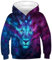 Ocean Plus Jungen Kapuzenpullover Bunt Teens Hoodie Kinder Langarm Pulli mit Kapuzen Sweatshirt Unisex Pullover (XL (Körpergröße: 155-160cm), Bunter Löwe)