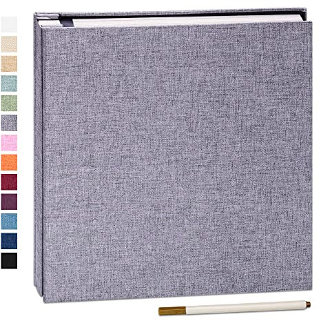 Yopih Selbstklebende 10x15 Fotoalbum Einkleben und zum Selbstgestalten Groß leinen Photoalbum mit 40 weißen Seiten, Hochzeit Jahrestag Geburtstag Geschenke, mit einem Kugelschreiber, 33x32cm