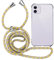 MyGadget Coque Cordon pour iPhone 12 Mini - Cover Bumper Silicone Transparent avec Collier - Case Tour de Cou - Protection Anti Choc - Lanière Été