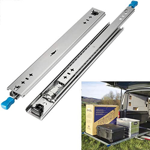 Schubladenauszüge, Schubladenschienen Vollauszüge Schubladenschienen Kugelgelagert Mit Arretierung, Teleskopschiene Kugelführung, Auszugsanschlag,1500mm(60inch)