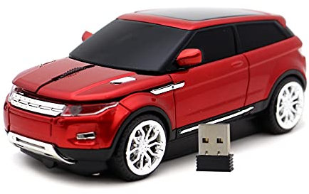 DAY DAY HAPPY SUV Voiture Souris sans Fil LR Racing Computer Souris Optique USB 2.4ghz pour Ordinateur Portable pc (Red)