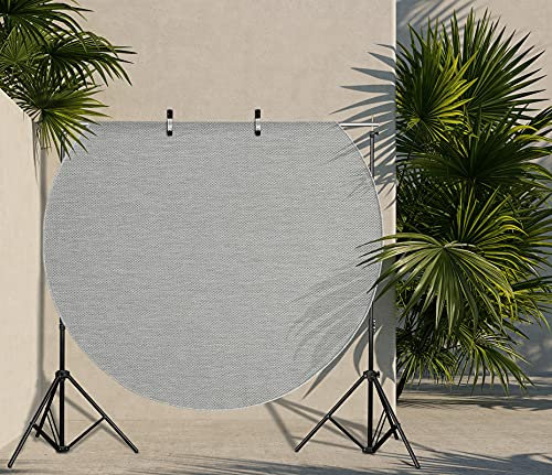 the carpet Mistra - robuster Teppich, modern, langlebig und pflegeleicht, In- und Outdoor, Wohnzimmer, ideal für Küche, Flur und Wintergarten, flachgewebt, Grau, 160 x 160 cm Rund