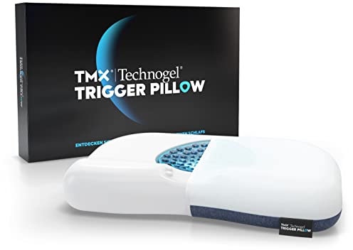 TMX® Trigger Pillow | Orthopädisches und ergonomisches Kopfkissen | Für Rücken-/ Seitenschläfer | Kühl-Pad | Unterstützung und Entlastung des Kopf-, Nacken- & Schulterbereichs