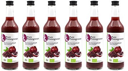 Bio-Granatapfelsaft 100% Direktsaft Naturtrüb Kaltgepresst Ungefiltert 100% Bio (DE-ÖKO-005), 6x500ml
