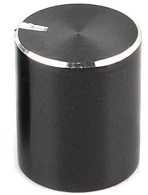 CENPEK 10 x schwarze Metall-Knöpfe mit gerändeltem Schaft mit Durchmesser von 6 mm. Potentiometer-Drehgeber-Knauf, 15 mm Durchmesser x 10 mm Höhe