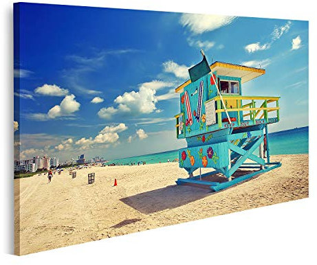 islandburner Bild auf Leinwand South Beach Miami Florida Drucke Kunst Poster Wandbild