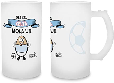 Jarra de cerveza Ser del Celta mola un huevo. Cristal esmerilado de primera calidad AAA. 80 x 150 mm. 500 ml