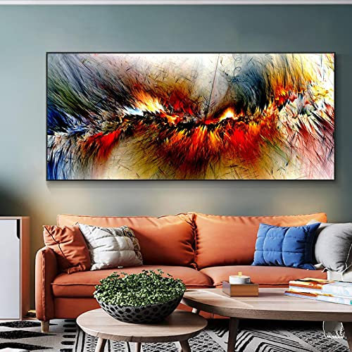 Colorour Wolke Abstrakte Kunst Malerei Poster und Drucke auf Leinwand Moderne Kunst Unabhängiges Wandbild für Wohnzimmerdekoration 60 x 125 cm (24 x 49 Zoll) mit Rahmen