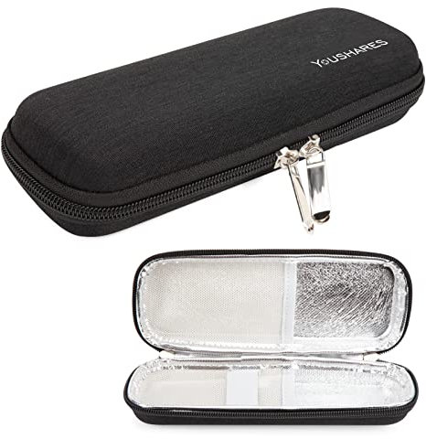 YOUSHARES Insulinkühler-Reiseetui, klein, handlich, Medikamente, Diabetiker, isoliert, tragbar, Kühltasche für Insulin-Stift und Diabetikerbedarf, Schwarz
