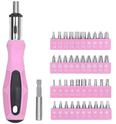 FASTPRO Ratschen-Schraubendreher-Set, Pink, 42-teilig