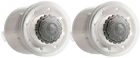 CrushGrind Diamond Wood (Pack of 2) - Mühlen-Mechanismus für Pfeffer, Salz und Gewürze - Keramik - Manuell - SEASONING_MILL