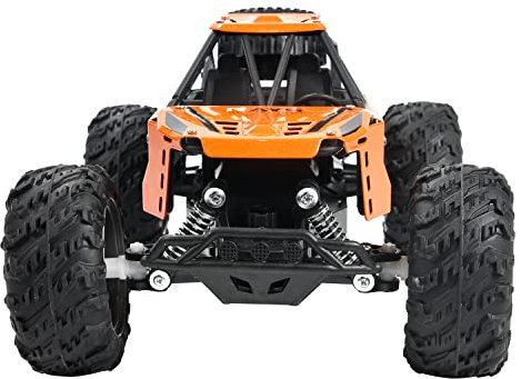 CMJ RC Cars Off-Road Speed Buggy Rechargeable 4WD Radio Remote Control Drift Left Right Car USB 1:18 (Orange)